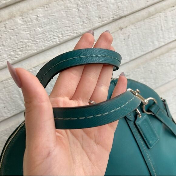 COACH Teal Blue Green Peyton Dome Satchel Tote Shoulder Bag 25671 - Picture 9 of 13